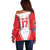 Czech Republic Ice Hockey Custom Off Shoulder Sweater Flag Style