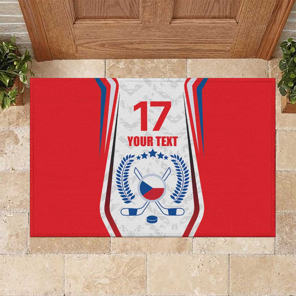 Czech Republic Ice Hockey Custom Rubber Doormat Flag Style LT17 - Wonder Print Shop