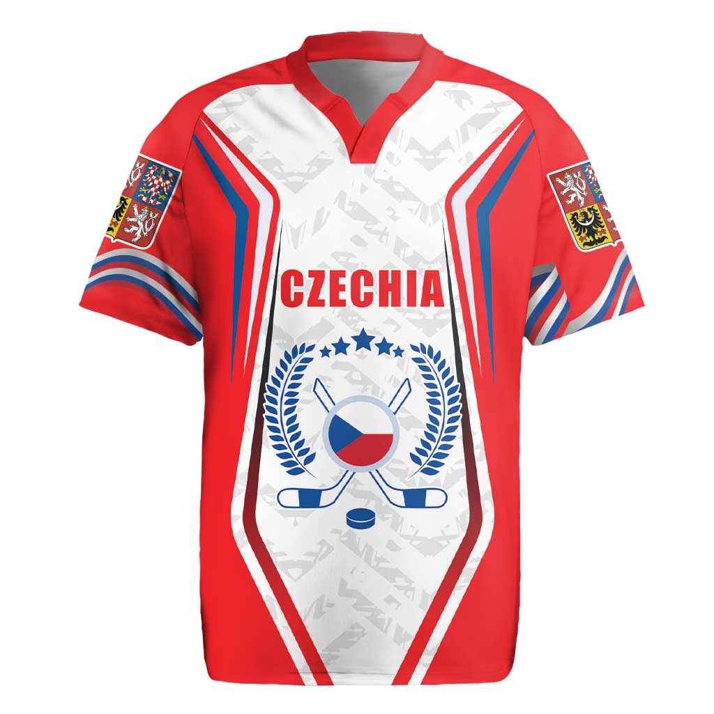 Czech Republic Ice Hockey Custom Rugby Jersey Flag Style LT17 - Wonder Print Shop