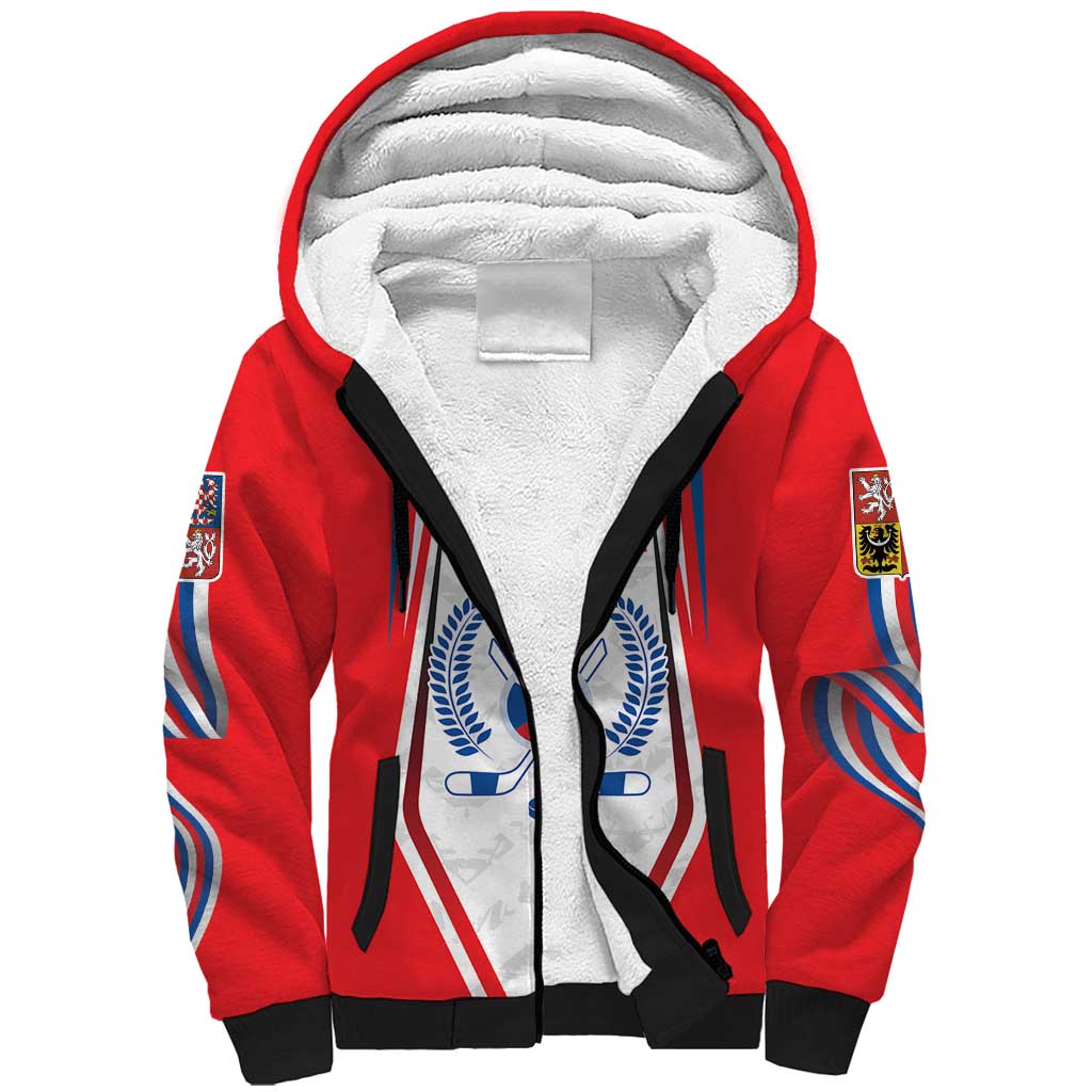 Czech Republic Ice Hockey Custom Sherpa Hoodie Flag Style LT17 - Wonder Print Shop