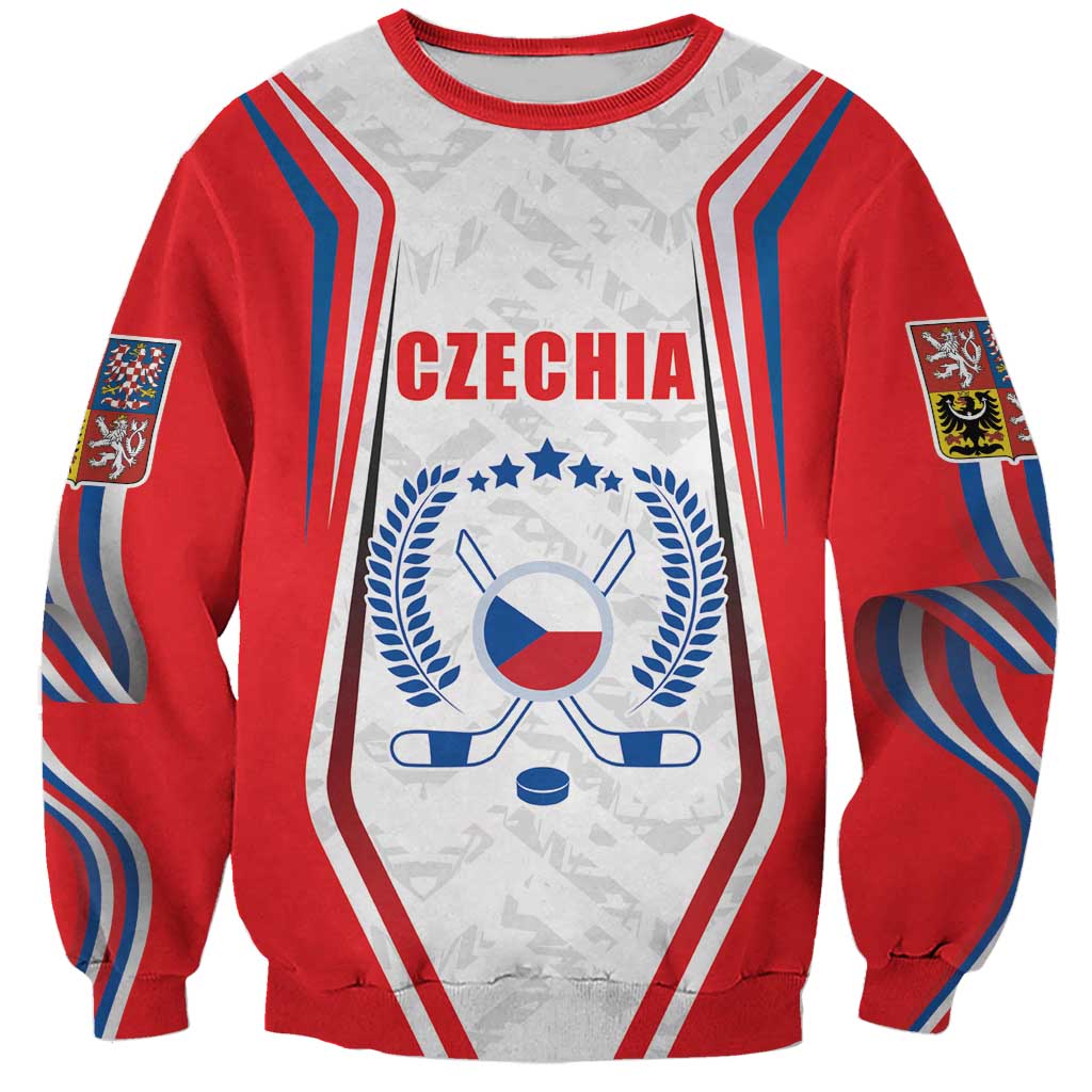 Czech Republic Ice Hockey Custom Sweatshirt Flag Style LT17 - Wonder Print Shop