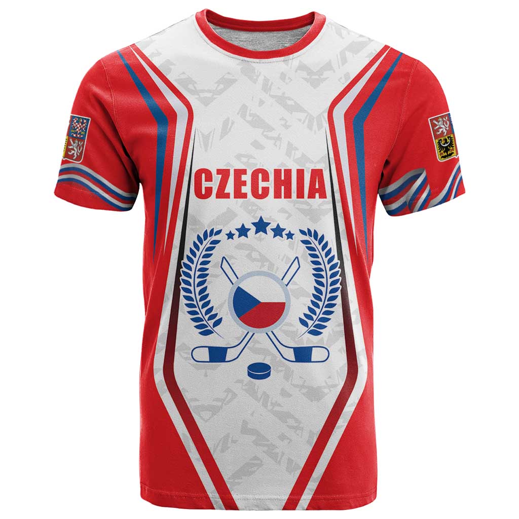 Czech Republic Ice Hockey Custom T Shirt Flag Style LT17 - Wonder Print Shop