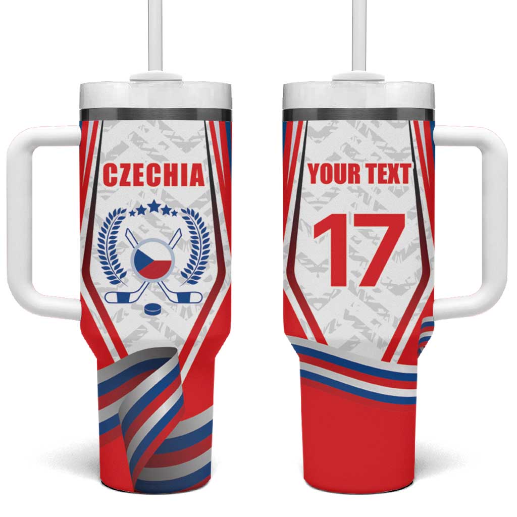 Czech Republic Ice Hockey Custom Tumbler With Handle LT17 - Wonder Print Shop