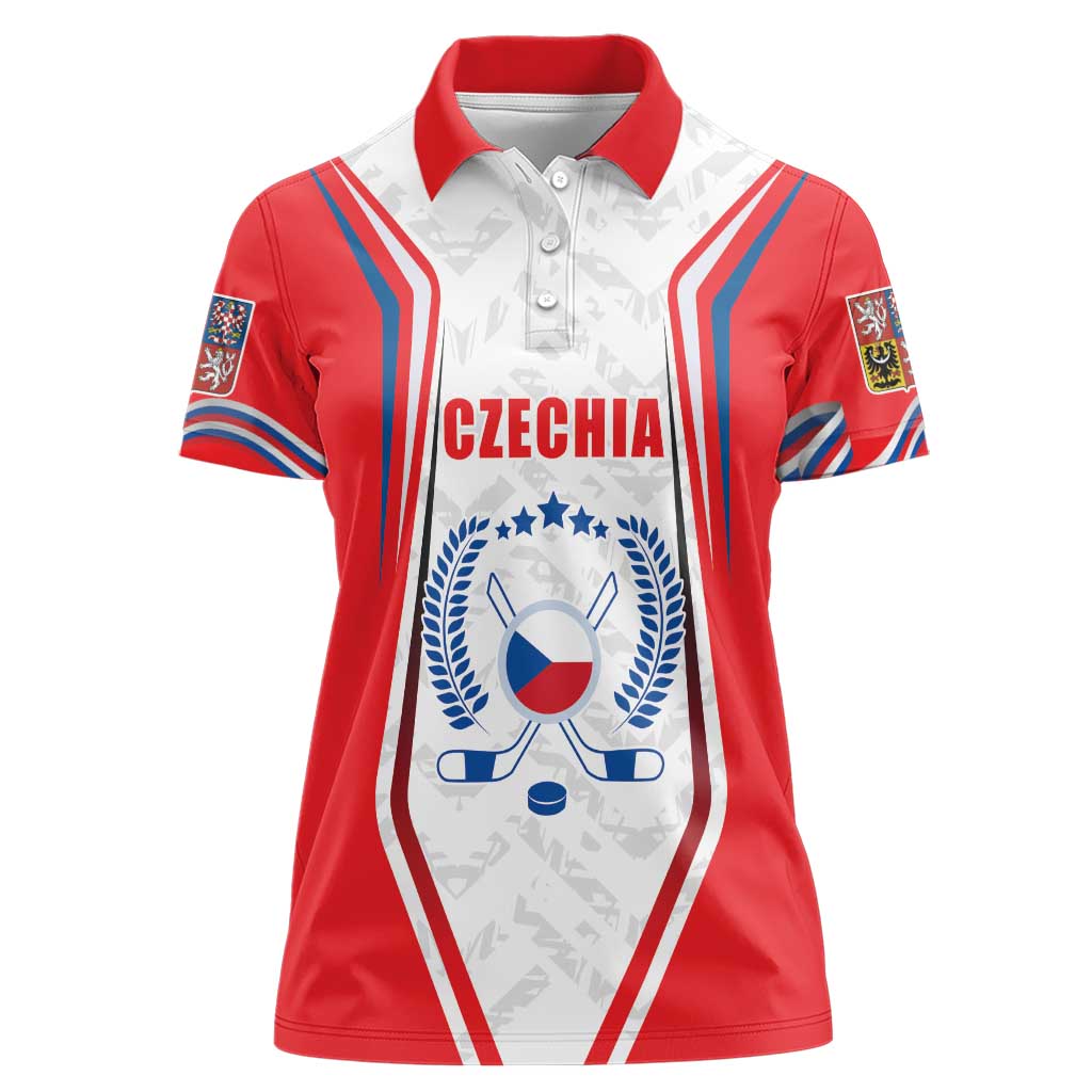 Czech Republic Ice Hockey Custom Women Polo Shirt Flag Style LT17 - Wonder Print Shop