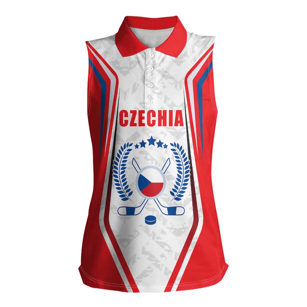 Czech Republic Ice Hockey Custom Women Sleeveless Polo Shirt Flag Style LT17 - Wonder Print Shop