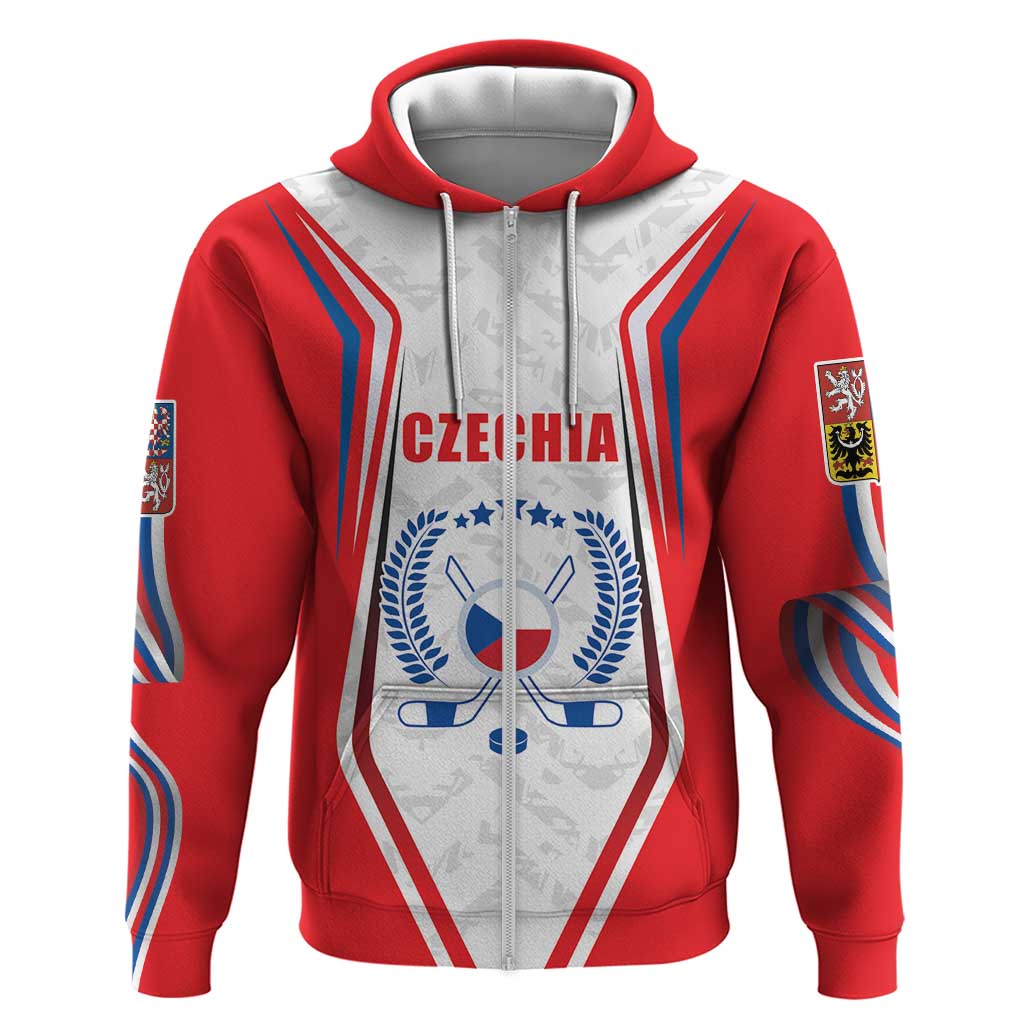 Czech Republic Ice Hockey Custom Zip Hoodie Flag Style LT17 - Wonder Print Shop