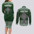 Personalized Celtic Cross Shamrock Ireland Couples Matching Long Sleeve Bodycon Dress and Long Sleeve Button Shirt Celtic Knot with Shamrock