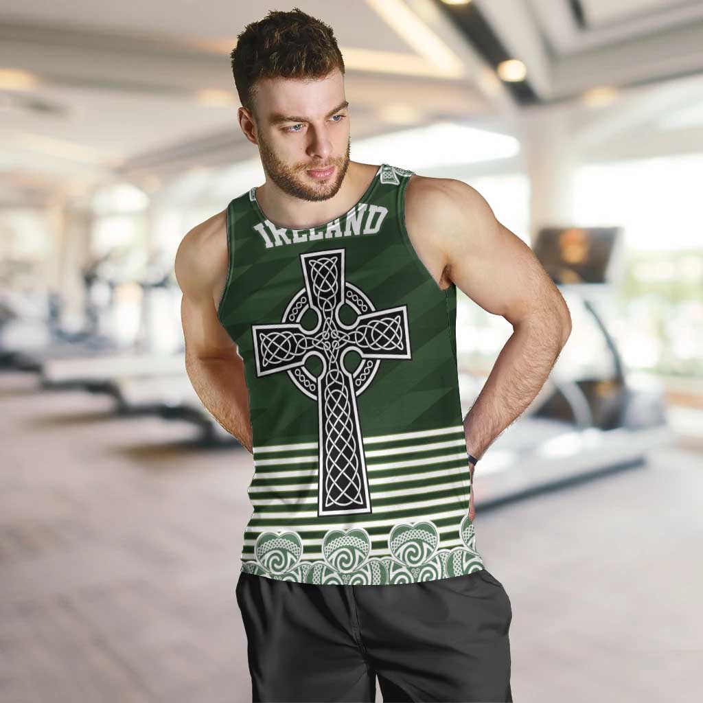 Personalized Celtic Cross Shamrock Ireland Men Tank Top Celtic Knot with Shamrock