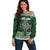 Personalized Celtic Cross Shamrock Ireland Off Shoulder Sweater Celtic Knot with Shamrock