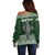 Personalized Celtic Cross Shamrock Ireland Off Shoulder Sweater Celtic Knot with Shamrock