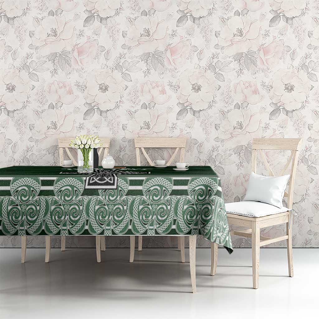 Personalized Celtic Cross Shamrock Ireland Tablecloth Celtic Knot with Shamrock