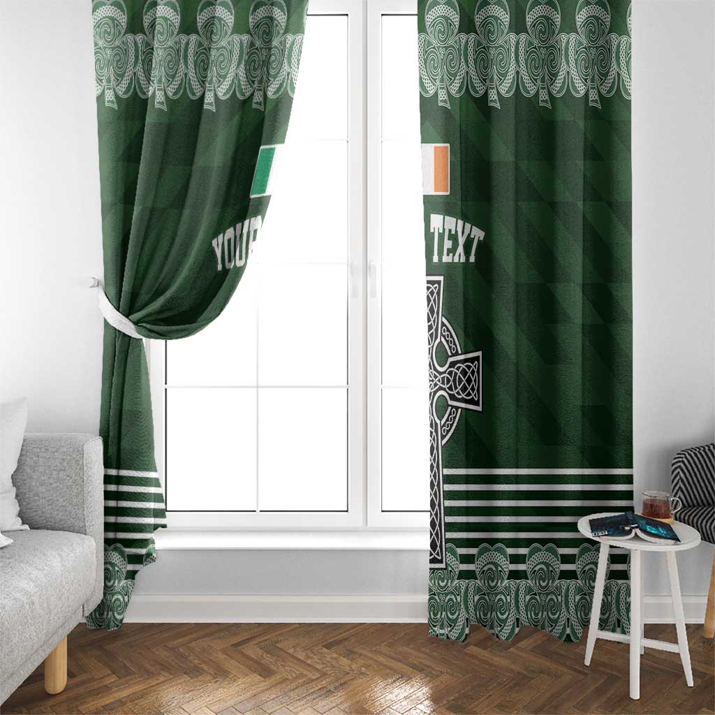 Personalized Celtic Cross Shamrock Ireland Window Curtain Celtic Knot with Shamrock