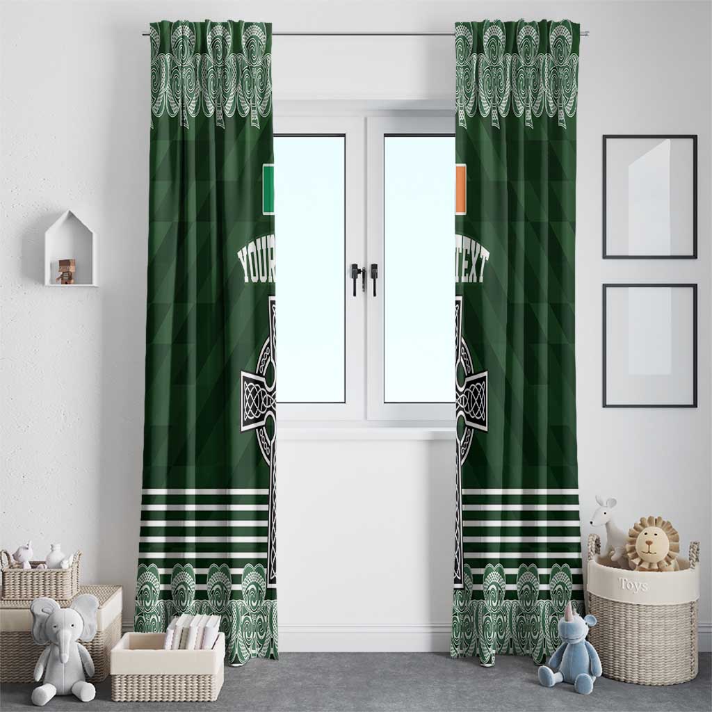 Personalized Celtic Cross Shamrock Ireland Window Curtain Celtic Knot with Shamrock