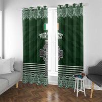 Personalized Celtic Cross Shamrock Ireland Window Curtain Celtic Knot with Shamrock