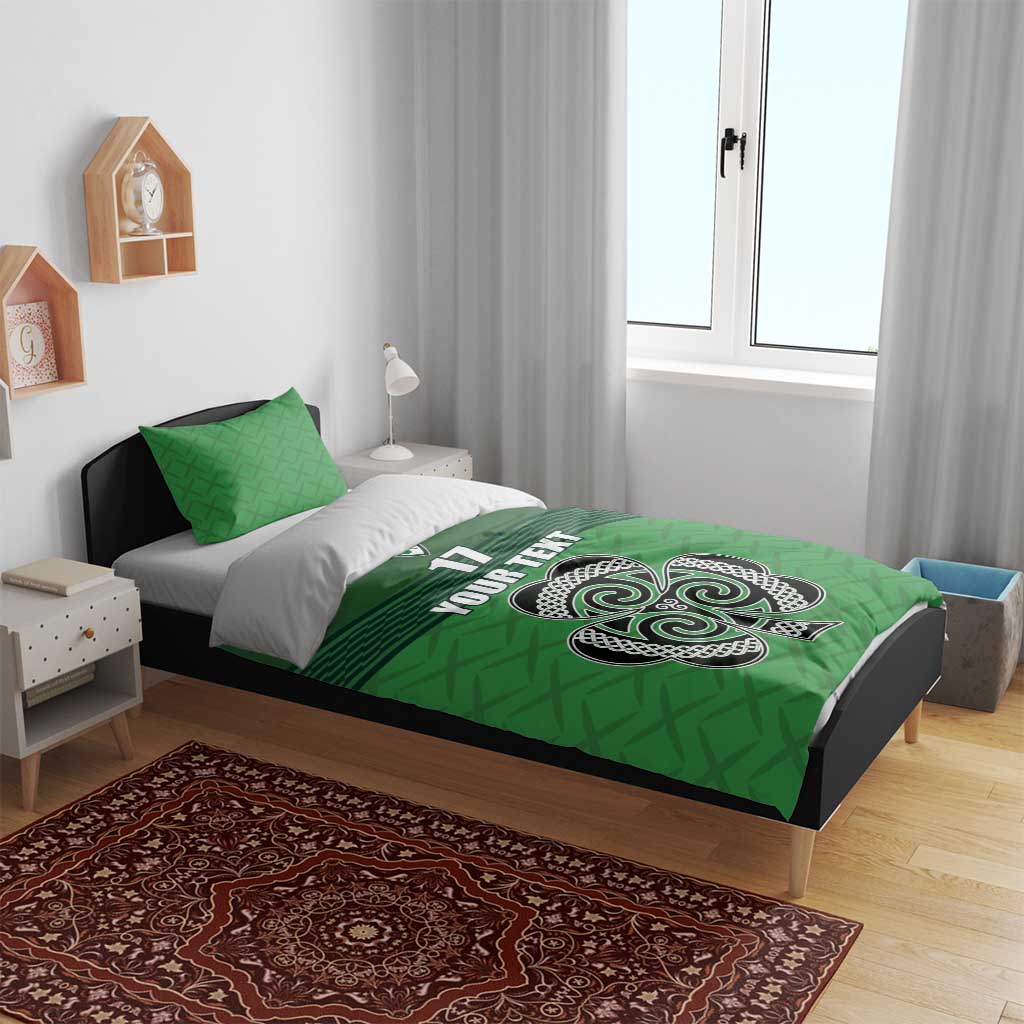 Custom Ireland Football Bedding Set Celtic Knot with Shamrock