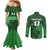 Custom Ireland Football Couples Matching Mermaid Dress and Long Sleeve Button Shirt Celtic Knot with Shamrock