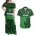 Custom Ireland Football Couples Matching Off Shoulder Maxi Dress and Hawaiian Shirt Celtic Knot with Shamrock