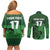 Custom Ireland Football Couples Matching Off Shoulder Short Dress and Long Sleeve Button Shirt Celtic Knot with Shamrock