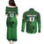 Custom Ireland Football Couples Matching Puletasi and Long Sleeve Button Shirt Celtic Knot with Shamrock