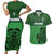 Custom Ireland Football Couples Matching Short Sleeve Bodycon Dress and Hawaiian Shirt Celtic Knot with Shamrock