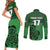 Custom Ireland Football Couples Matching Short Sleeve Bodycon Dress and Long Sleeve Button Shirt Celtic Knot with Shamrock