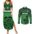 Custom Ireland Football Couples Matching Summer Maxi Dress and Long Sleeve Button Shirt Celtic Knot with Shamrock