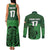 Custom Ireland Football Couples Matching Tank Maxi Dress and Long Sleeve Button Shirt Celtic Knot with Shamrock