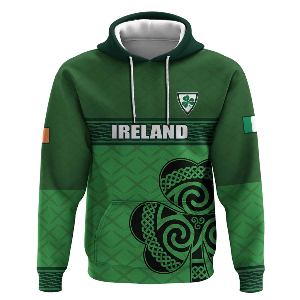 Custom Ireland Football Hoodie Celtic Knot with Shamrock