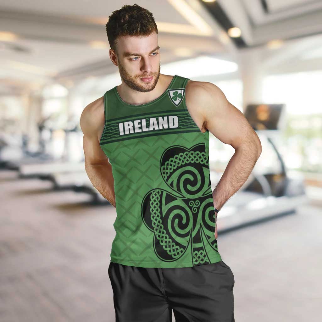 Custom Ireland Football Men Tank Top Celtic Knot with Shamrock