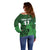 Custom Ireland Football Off Shoulder Sweater Celtic Knot with Shamrock