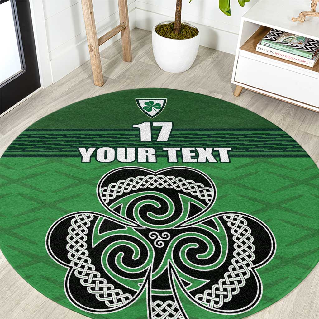 Custom Ireland Football Round Carpet Celtic Knot with Shamrock