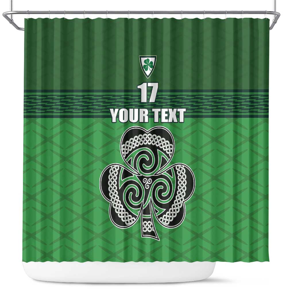 Custom Ireland Football Shower Curtain Celtic Knot with Shamrock