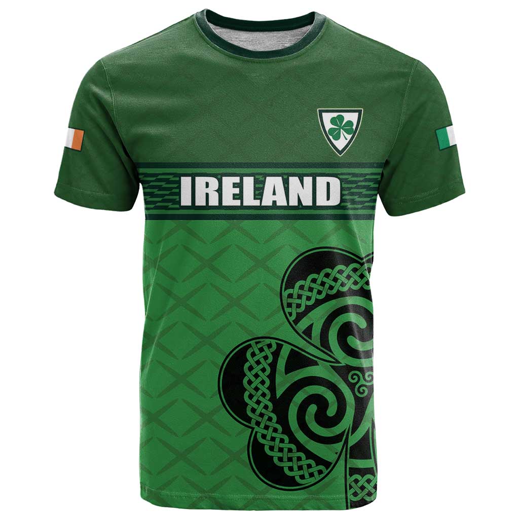 Custom Ireland Football T Shirt Celtic Knot with Shamrock