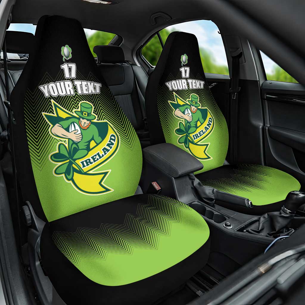 Custom Ireland Rugby Go Champions Car Seat Cover Irish Shamrock