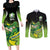 Custom Ireland Rugby Go Champions Couples Matching Long Sleeve Bodycon Dress and Long Sleeve Button Shirt Irish Shamrock