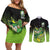 Custom Ireland Rugby Go Champions Couples Matching Off Shoulder Short Dress and Long Sleeve Button Shirt Irish Shamrock