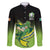 Custom Ireland Rugby Go Champions Family Matching Off The Shoulder Long Sleeve Dress and Hawaiian Shirt Irish Shamrock