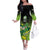 Custom Ireland Rugby Go Champions Family Matching Off The Shoulder Long Sleeve Dress and Hawaiian Shirt Irish Shamrock