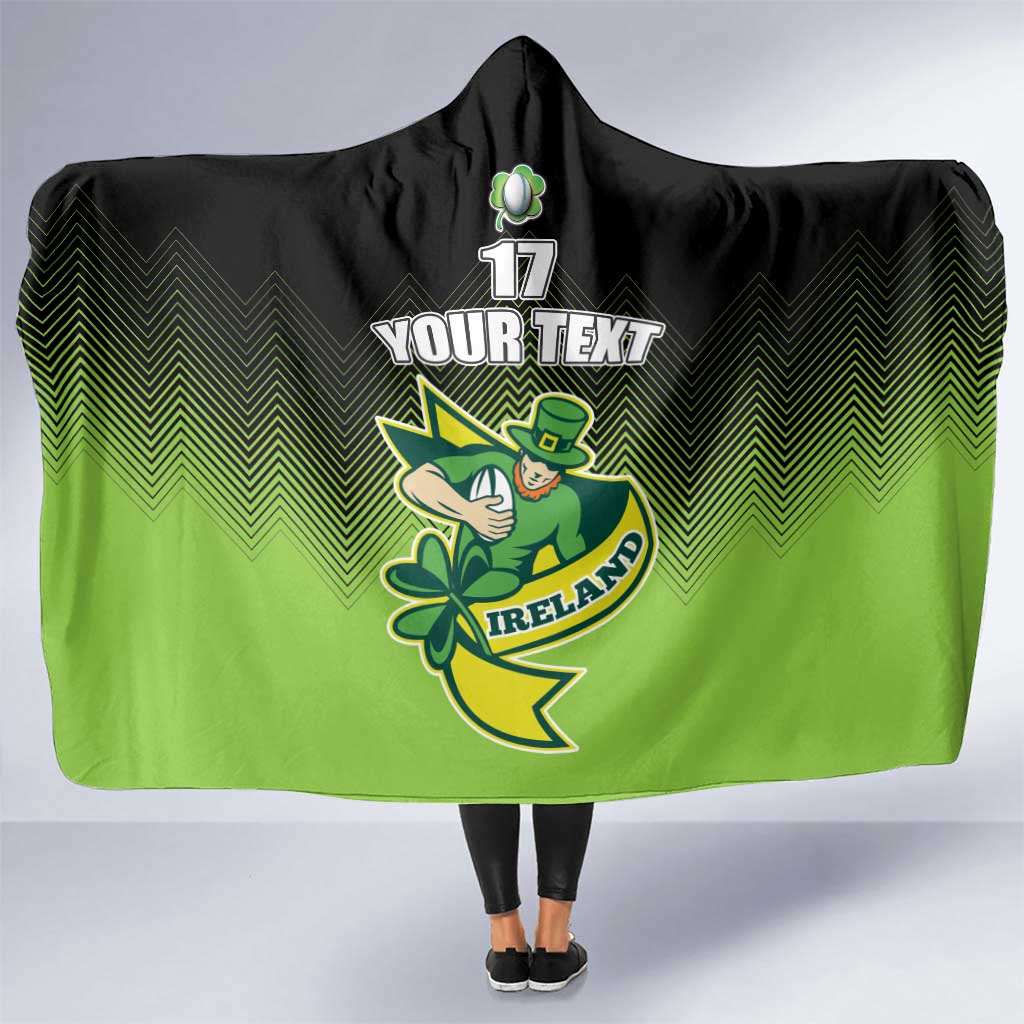 Custom Ireland Rugby Go Champions Hooded Blanket Irish Shamrock