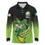 Custom Ireland Rugby Go Champions Long Sleeve Polo Shirt Irish Shamrock