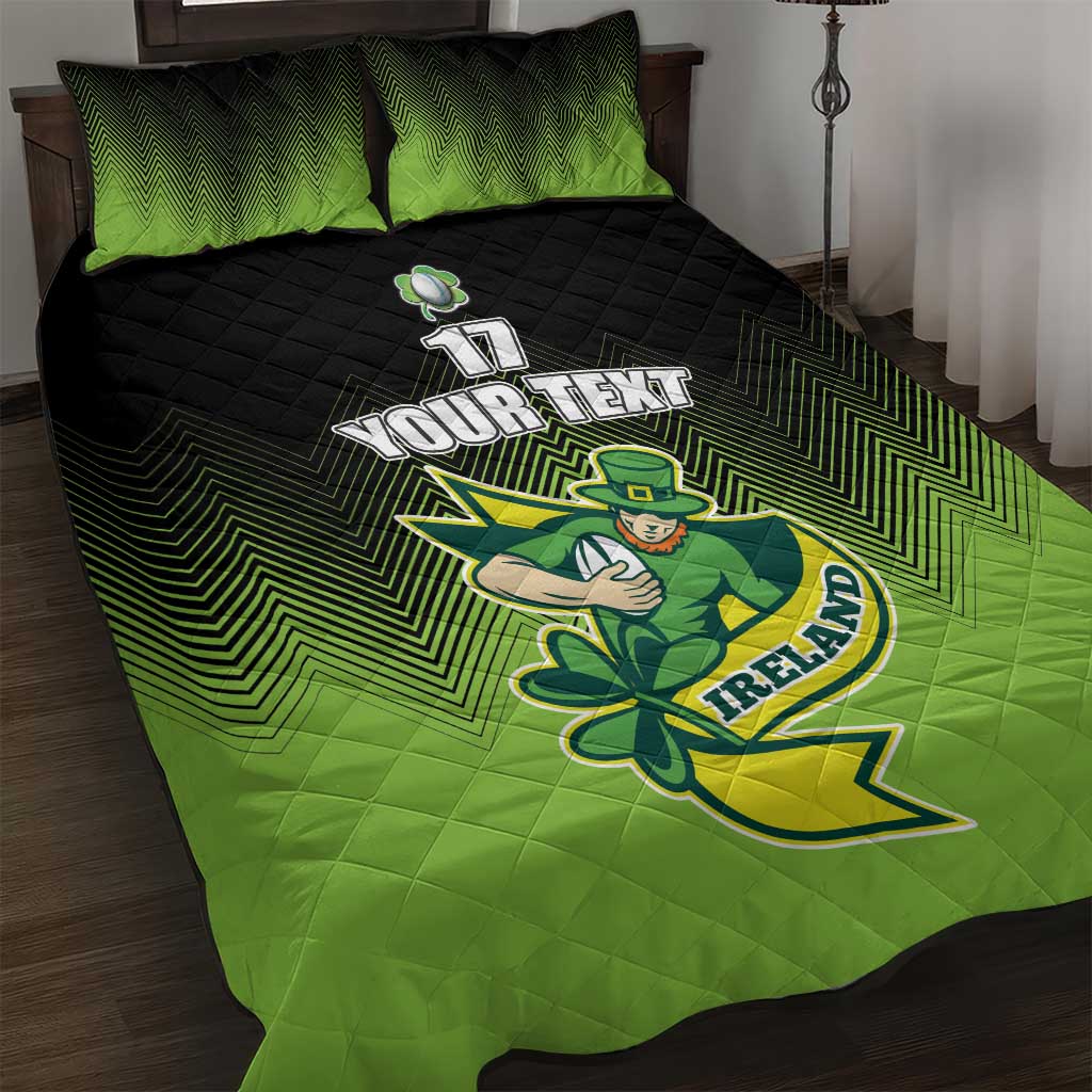 Custom Ireland Rugby Go Champions Quilt Bed Set Irish Shamrock