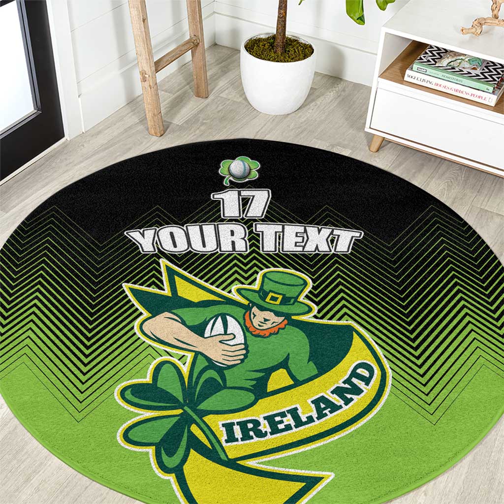 Custom Ireland Rugby Go Champions Round Carpet Irish Shamrock