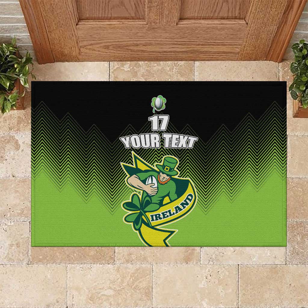 Custom Ireland Rugby Go Champions Rubber Doormat Irish Shamrock