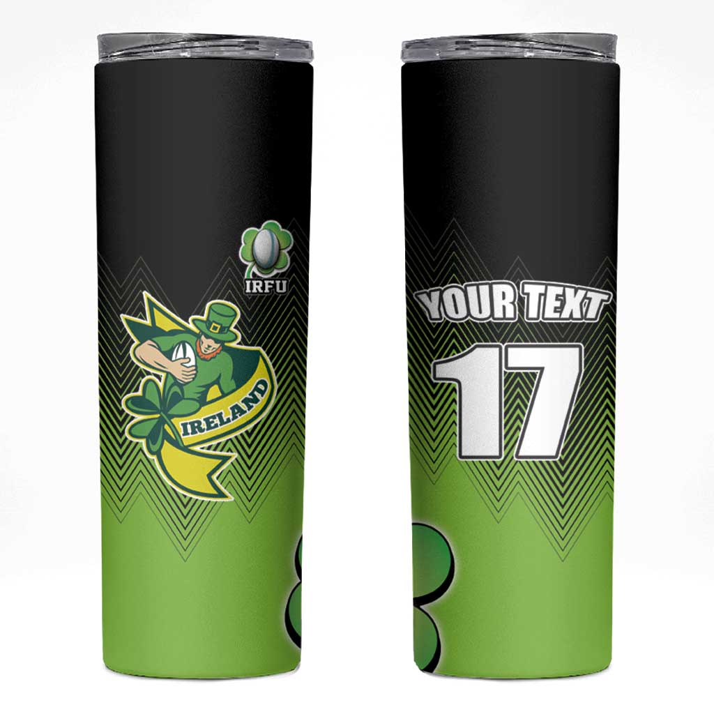 Custom Ireland Rugby Go Champions Skinny Tumbler Irish Shamrock