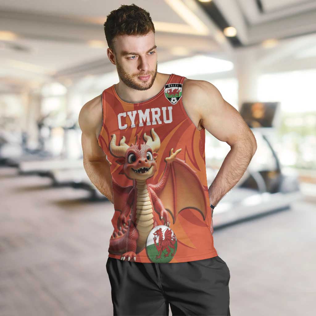 Custom Wales Football Go Champions Men Tank Top Cymru am byth Red Style