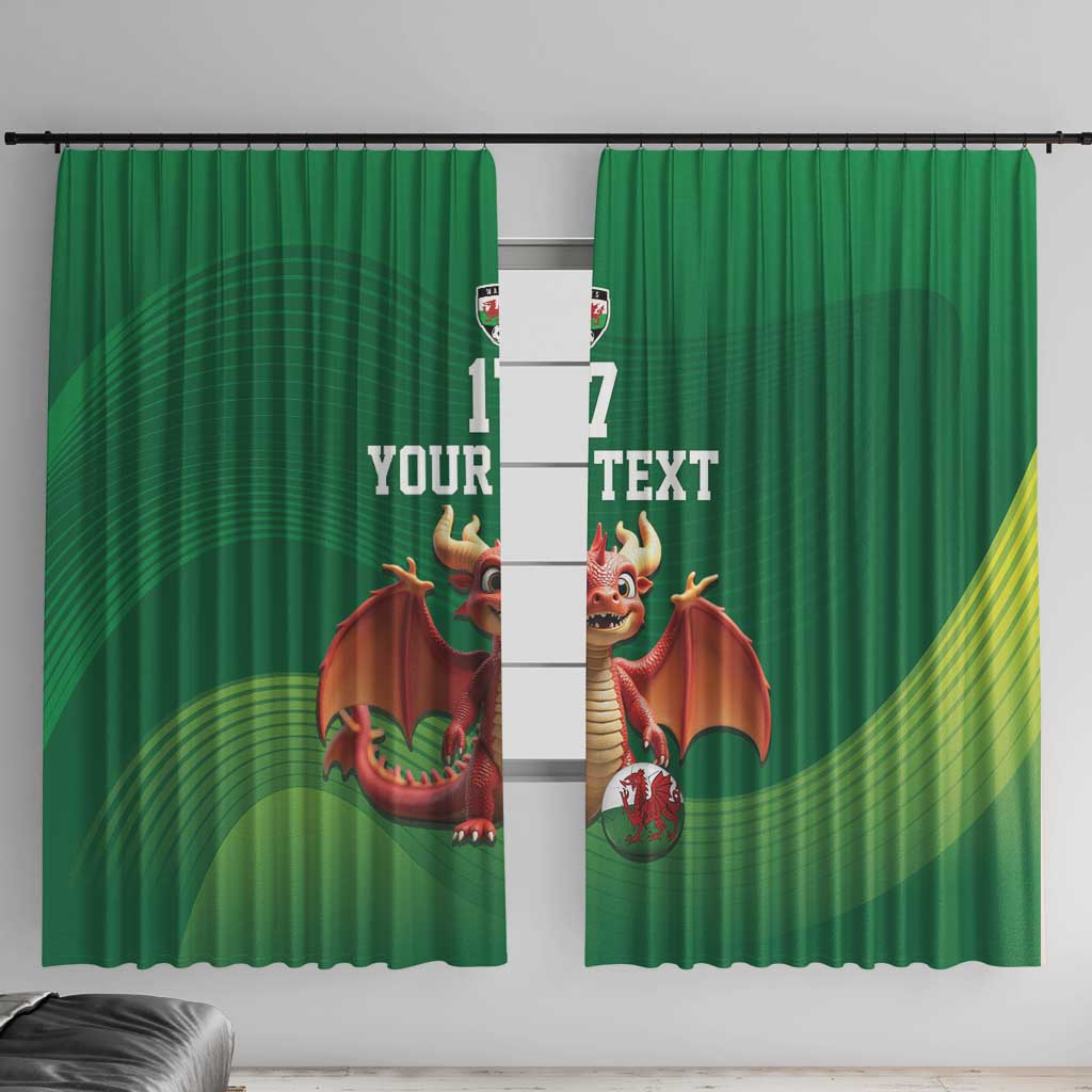 Custom Wales Football Go Champions Window Curtain Cymru am byth Green Style