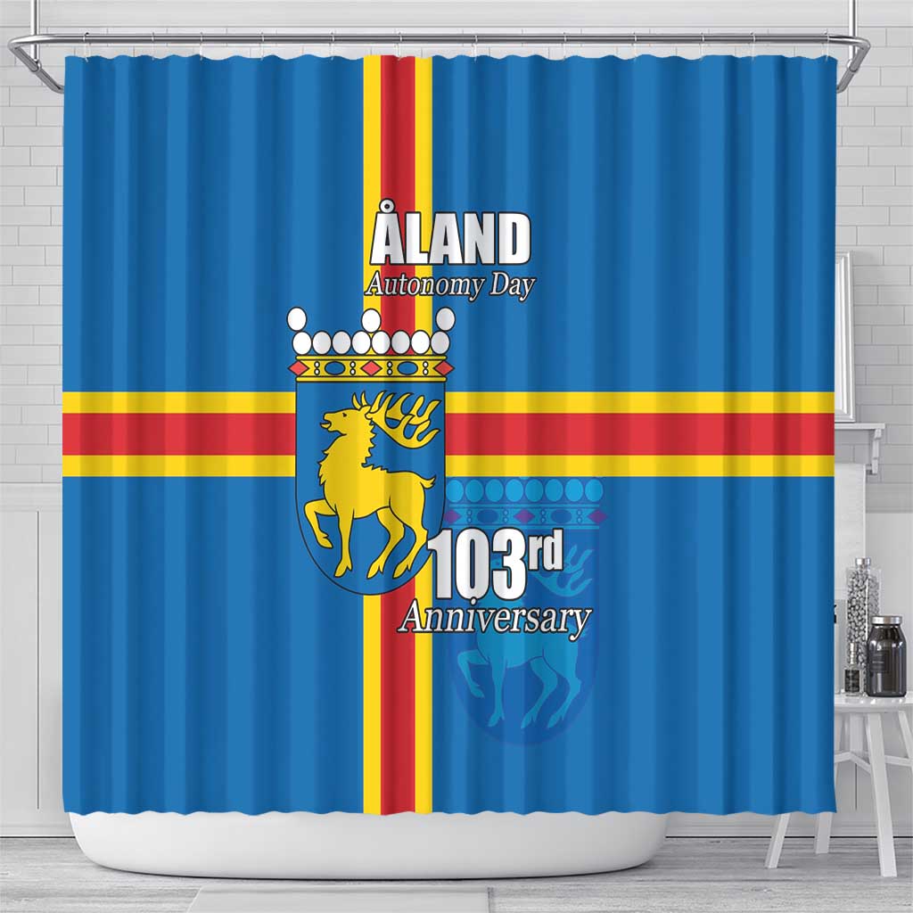 Aland's Autonomy Day Shower Curtain 103rd Anniversary
