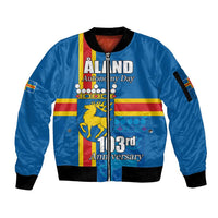 Aland's Autonomy Day Sleeve Zip Bomber Jacket 103rd Anniversary