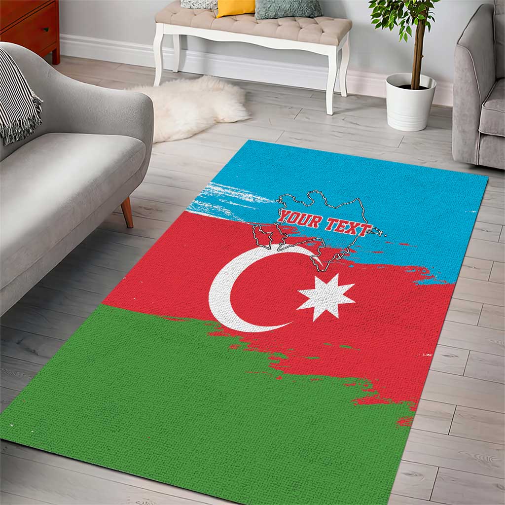 Personalized Azerbaijan Flag Style Area Rug Azerbaijani Flag Day