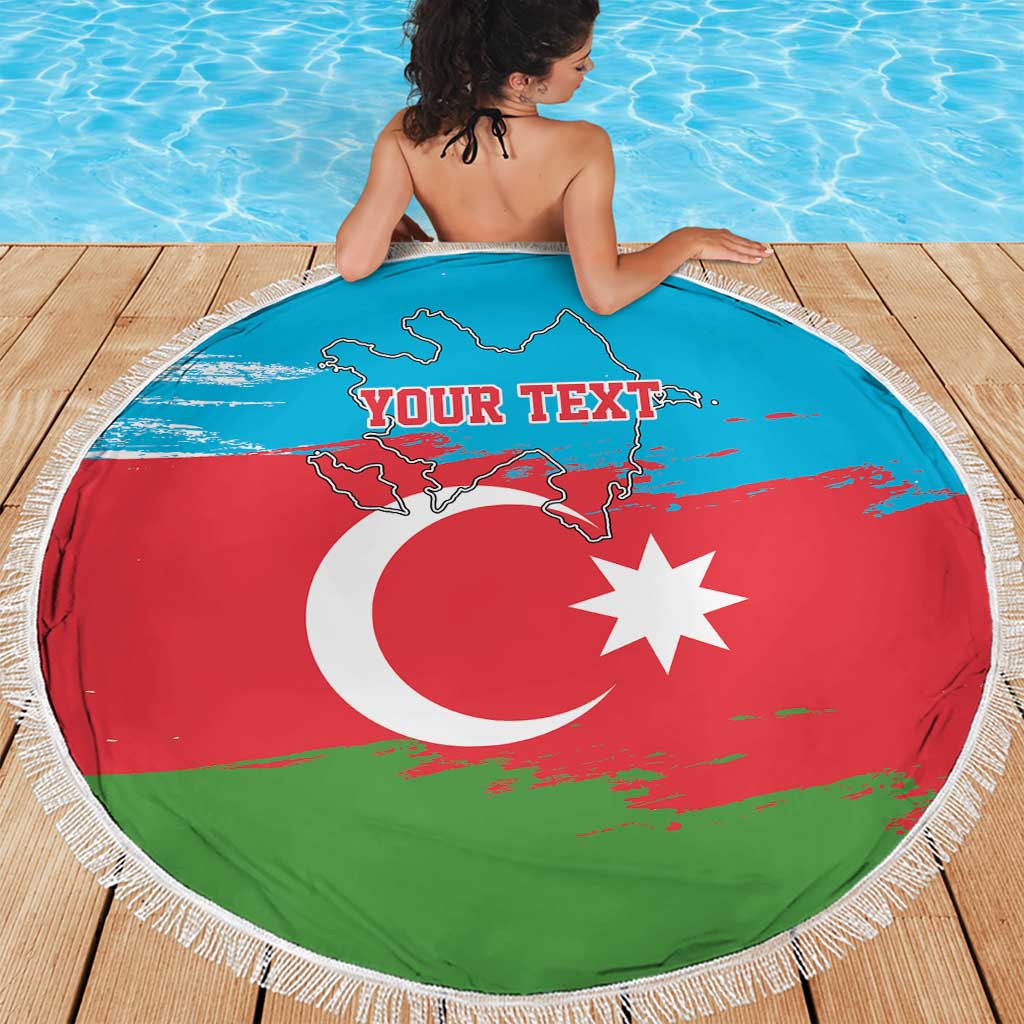 Personalized Azerbaijan Flag Style Beach Blanket Azerbaijani Flag Day
